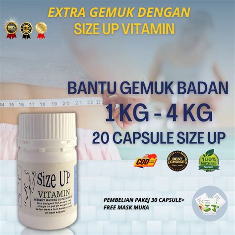 ubat gemok badan lulus kkm size  vitamin super gemuk weight gainer