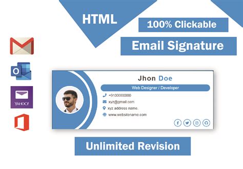 I Will Design Email Signature In Html Clickable Email Signature For