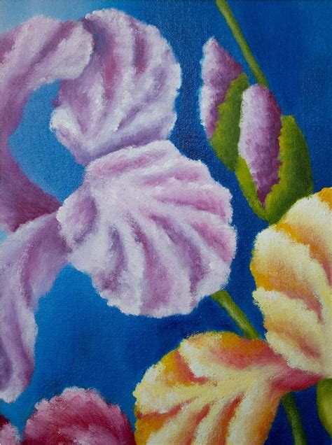 Iris Flower Painting Oil Painting on Canvas 45х35 Cm. the - Etsy