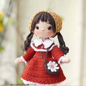 Crochet Doll Pattern Jolie Doll Amigurumi Doll Pattern Pdf In