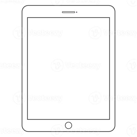 Outline Drawing Tablet Elegant Thin Line Style Design 10829982 PNG