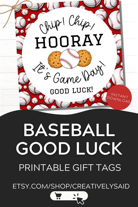 Baseball Good Luck Printable T Tags