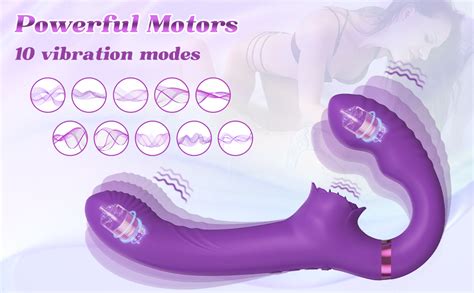 Amazon Strapless Strap On G Spot Dildo Vibrator Double Ended Wearable Stimulation With 10