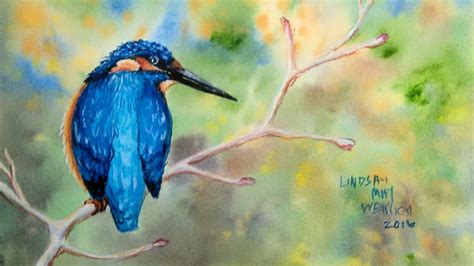 LIVE Kingfisher In Watercolor Colored Pencil Tutorial YouTube