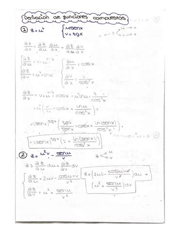 Ejercicios Derivacion De Funciones Compuestas Pdf