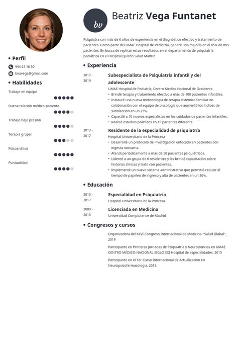 Curriculum Vitae de Médico Ejemplo y Guía de CV