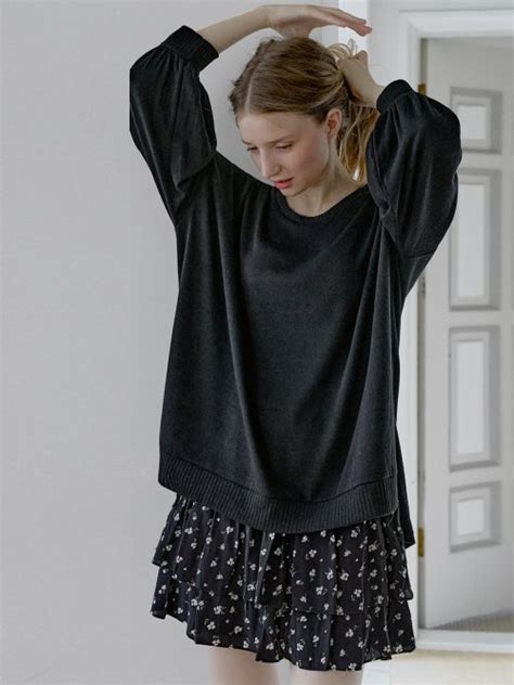 MUSINSA AVANT G Unbalanced Oversize Knit BLACK