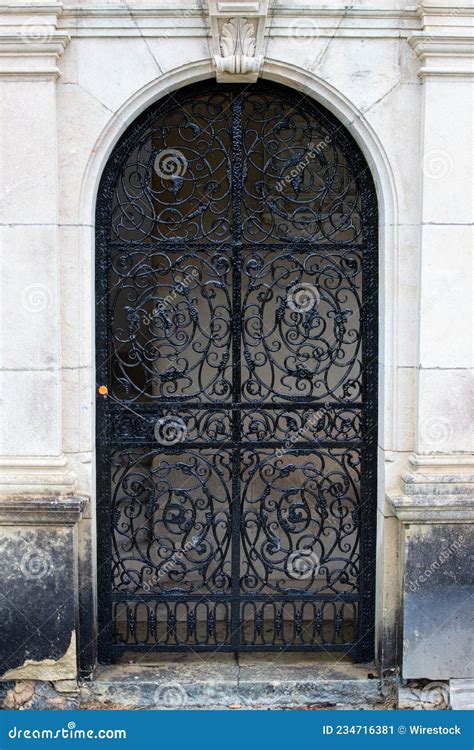 Old Metal Door With Decorations At The Peles Castle In Sinaia City In