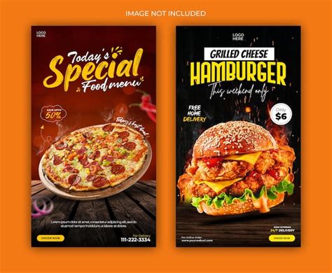 Premium Psd Delicious Burger And Food Menu Instagram Story Template