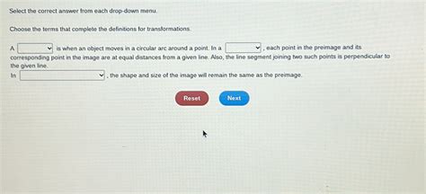 Select The Correct Answer From Each Drop Down Menu Choose The Terms