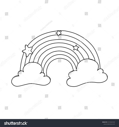 Rainbow Clouds Vector Cartoon Illustration Stickers Stock Vector ...