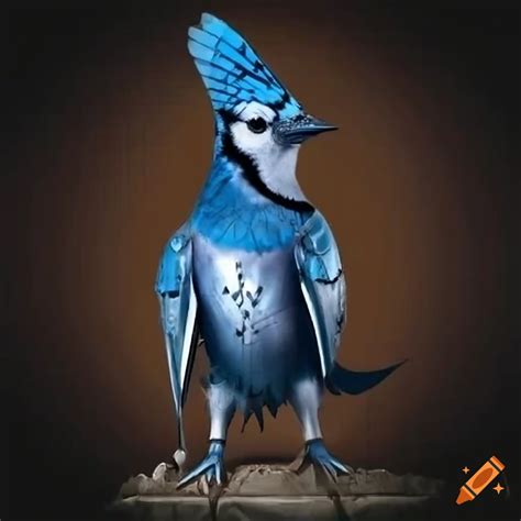 Melhor Aparelho Tradutor De Voz Em Tempo Real - Anthropomorphic Blue Jay in medieval armor on Craiyon
