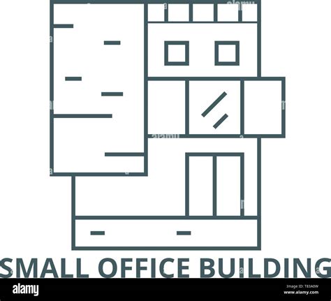 Small Office Building Vector Line Icon Linear Concept Outline Sign