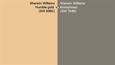 Sherwin Williams Humble Gold Vs Anonymous Side By Side Comparison