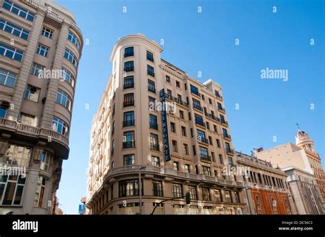 Facade of Regente Hotel building. Gran Via, Madrid, Spain Stock Photo - Alamy