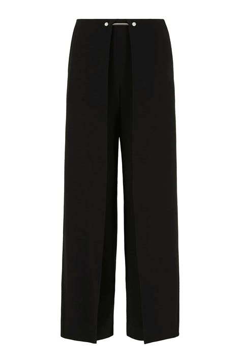 Buy Emporio Armani Piercing Detail Wide Leg Pants For Womens