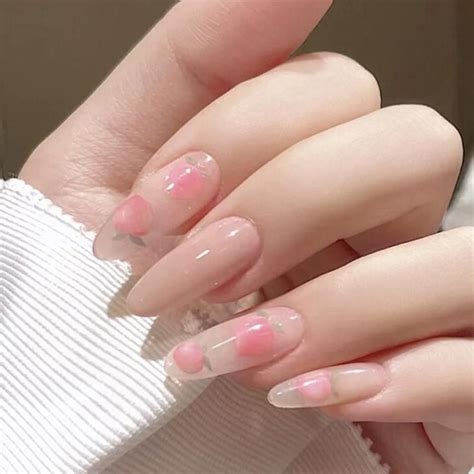 Pcs Middle Length Ballerina Nude Pink Color False Nails Design With