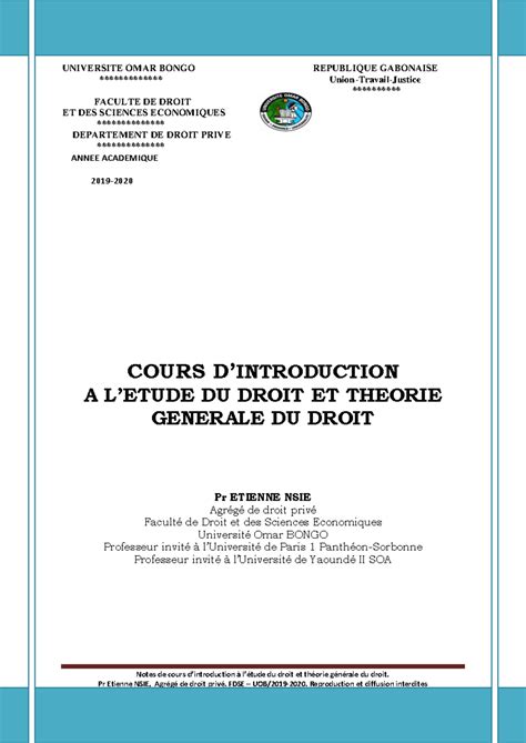 Fiches D Introduction Au Droit Rappels De Cours E 7