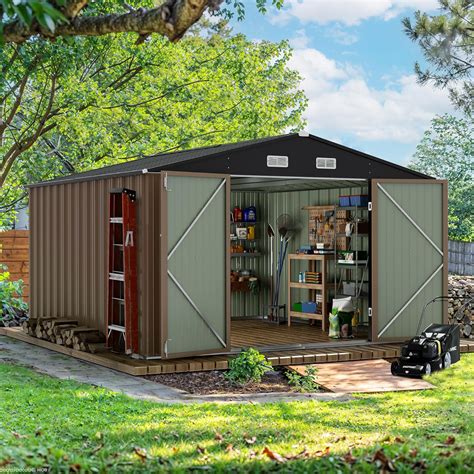 Amazon.com : Devoko 10 x 10 FT Outdoor Storage Shed, Metal Garden Sheds