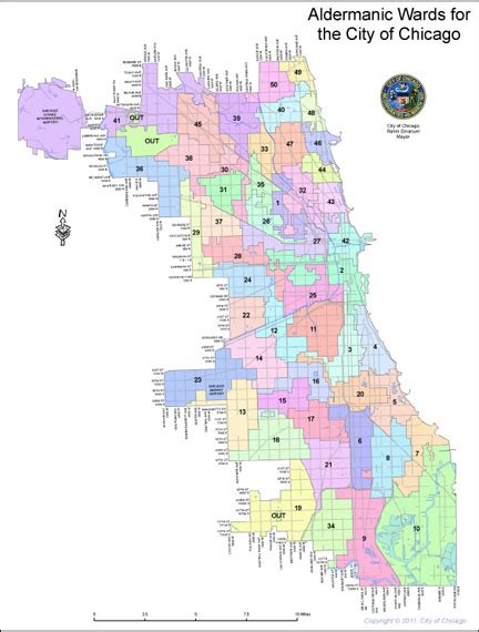 Chicago Ward Boundaries Map