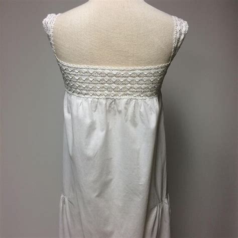 1920s White Nightgown Cotton Muslin Dress Croche Gem