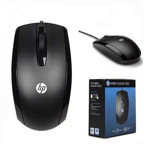 Hp X500 Optical Wired Usb Mouse Black 3 Buttons Usb Mice S1000 Plus