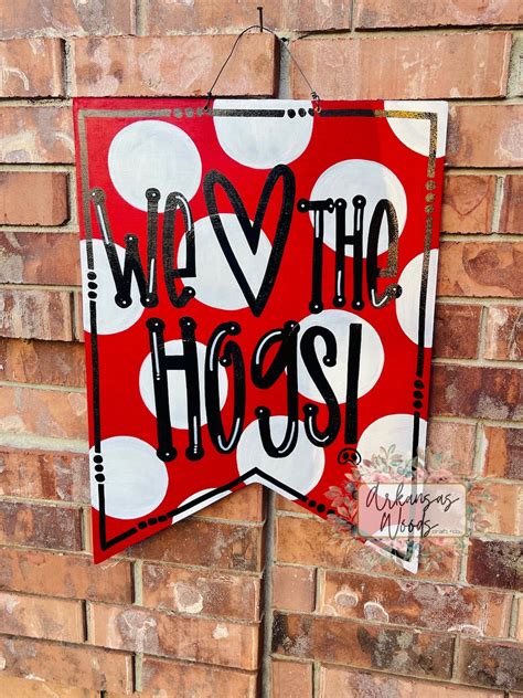 Arkansas Door Hanger Hog Door Hanger Arkansas Wreath Football Door