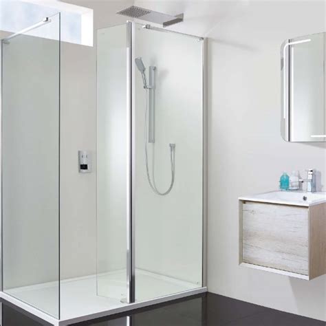 Open Vision 1400 X 900 10mm Hinged Walk In Shower Enclosure Inc Tray