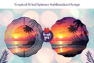 Tropical Sunset Wind Spinner Sublimation Graphic By Ailirel Design