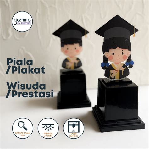 Jual Piala Akrilik Custom Uv Print Plakat Acrylic Wisuda Trophy