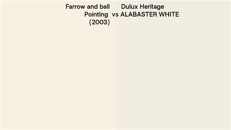 Farrow And Ball Pointing 2003 Vs Dulux Heritage Alabaster White Side By Side Comparison