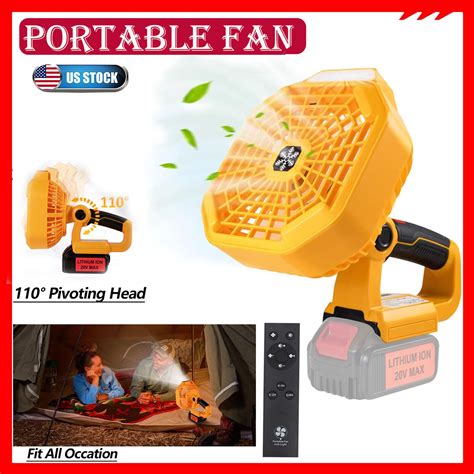 Cordless Portable Cooling Fan For Dewalt 20v Max Lithium Ion Battery Outdoor Fan Ebay