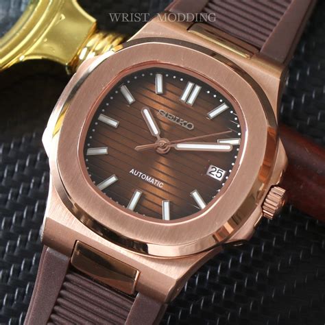 Custom Seiko Nautilus Rose Gold MOD 2024 Seikonaut