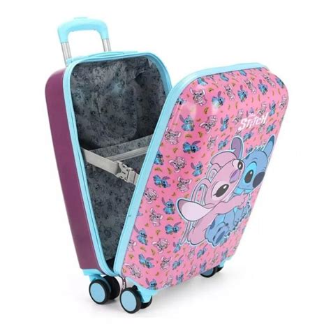 Mala De Viagem Bordo 360 Disney Stitch E Angel Luxcel Papelaria Pigmeu