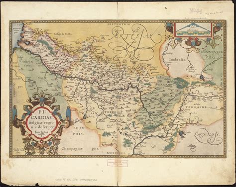 1592 Map of Picardie (ancient province de France) Vintage Wall Art ...