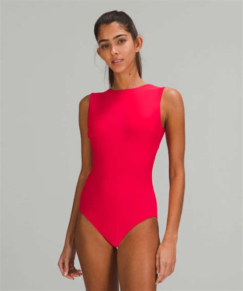 Lululemon Waterside High Neck One Piece Swimsuit Medium Bum Coverage True Red Lulu Fanatics