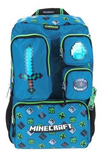 Mochila Escolar Grande Minecraft Oficial Chenson Raft Envío gratis