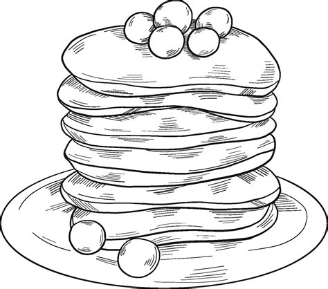 Pancakes Coloring Page Colouringpages