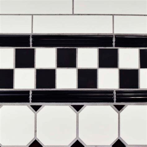 Merola Tile Metro Super Octagon Matte White With Glossy Black Dot 11 5