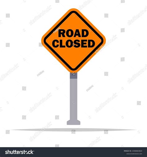 Road Closed Sign Board Vector Isolated Stock Vector (Royalty Free ...