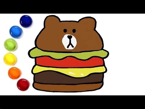 How to draw a bear burger رسم و تلوين برجر دب YouTube