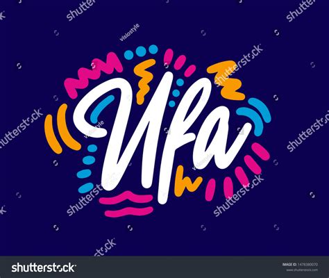 Ufa Handwritten City Namemodern Calligraphy Hand Stock Vector Royalty