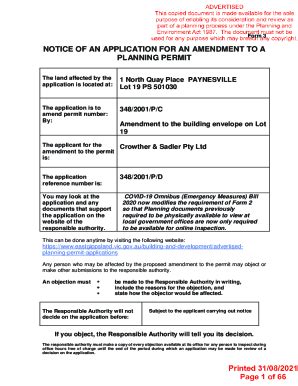 Fillable Online Amend An Application For A Planning Permitcity Of