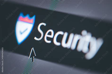 Security Schriftzug auf Bildschirm, Pixel und Symbol Stock Photo ...