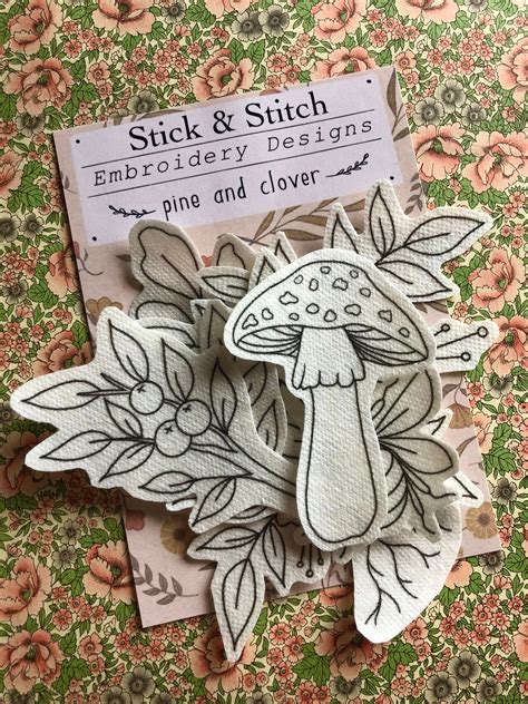 Woodland Stick Stitch Embroidery Designs Stick On Etsy