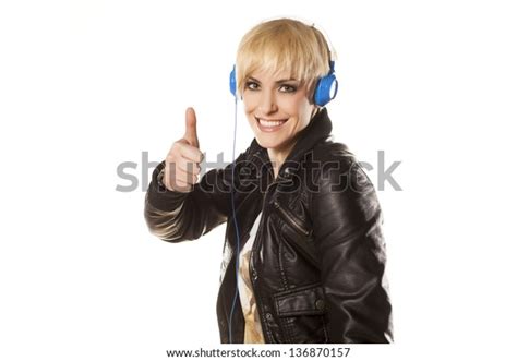 Happy Cute Short Haired Blonde Showing Stock Photo Shutterstock
