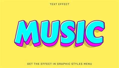 Vector illustration of music text effect 23565283 Vector Art at Vecteezy