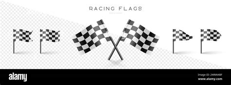 Checkered Racing Flags Realistic Finish Flag Set For Car Race Sports