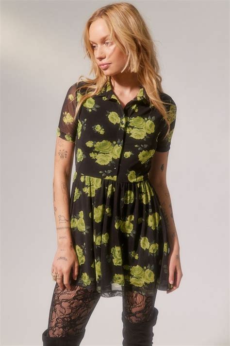 Uo Dottie Collared Mini Dress Urban Outfitters