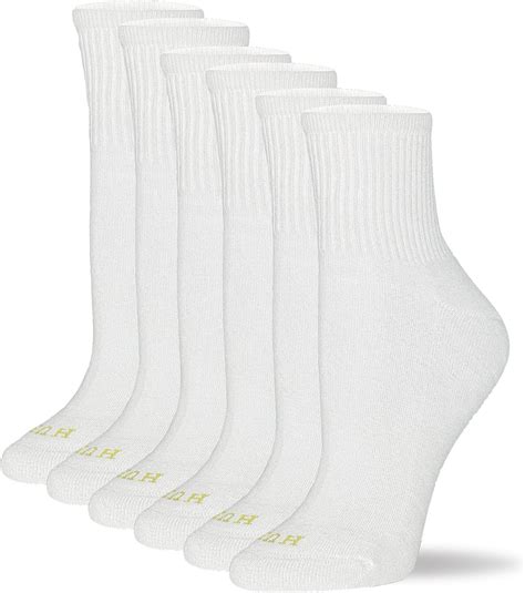 Hue Womens Cotton Mini Crew Socks Size 6 10 Ladies Athletic Cushioned Workout Socks White